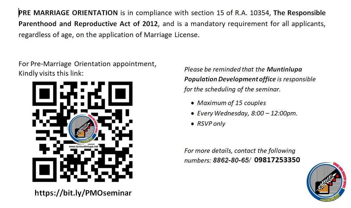 Local Civil Registry Office - Muntinlupa | Muntinlupa City