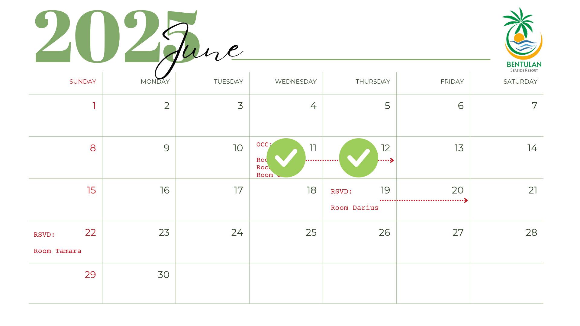Bentulan - Kumusta? 🥰 Here's our Availability calendar for June 2025🌴🍃 ...