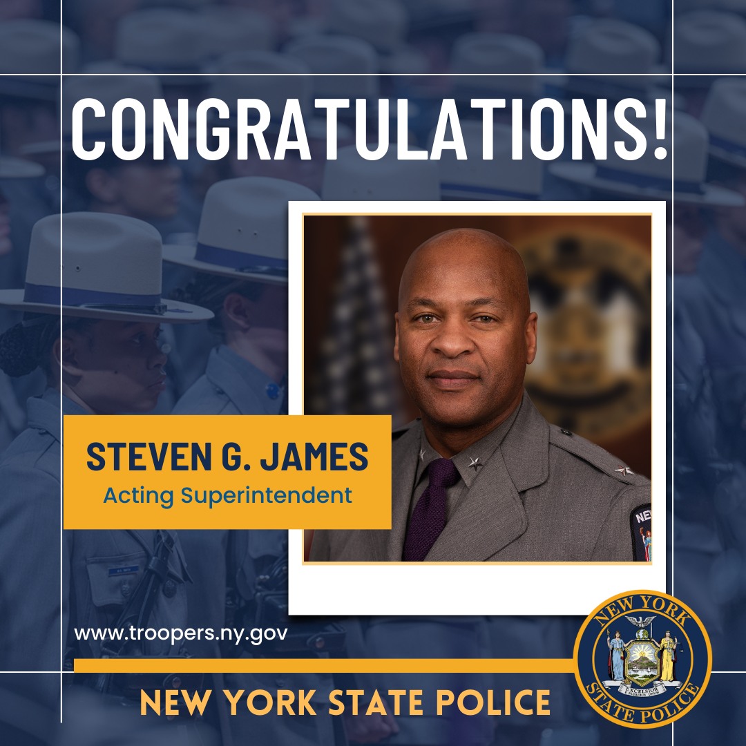 We congratulate Steven G. James on... - New York State Police | Facebook