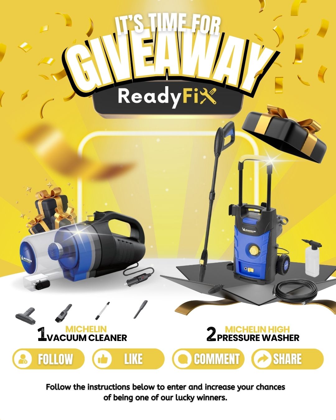 ReadyFix - 🎉 GIVEAWAY ALERT 🎉 Ready to gear up your DIY... | Facebook