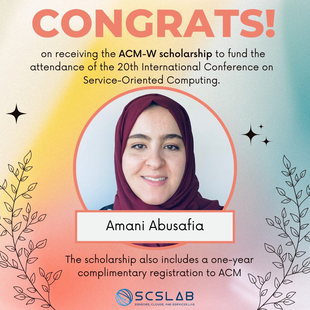 SCSLab - 🎉🎉Congratulations to our student Amani Abusafia... | Facebook