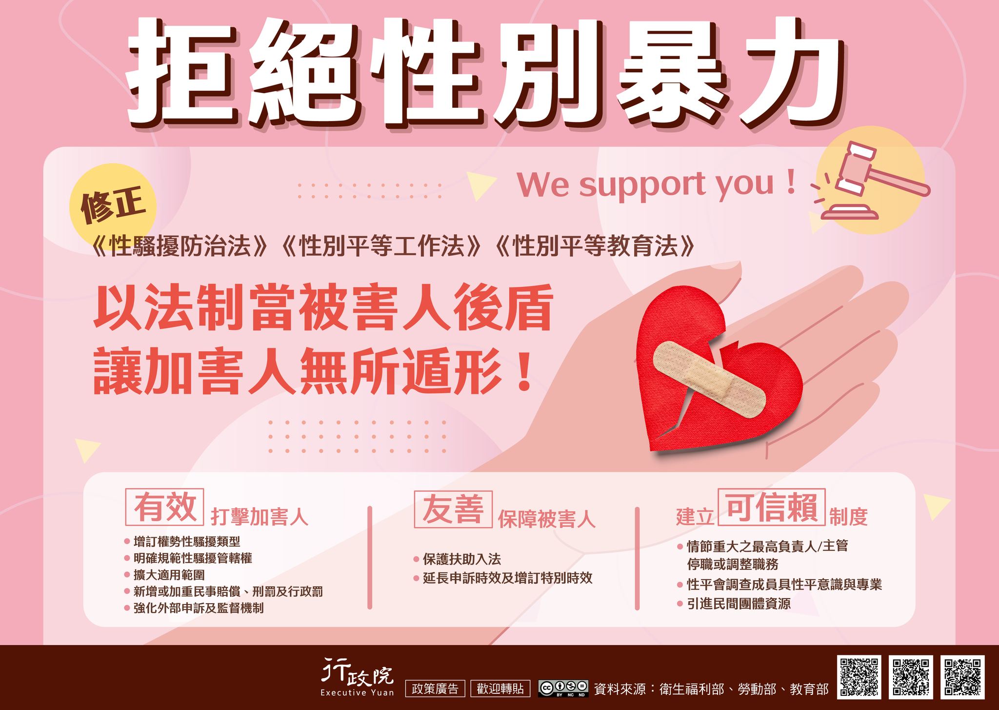 衛生福利部 - 🚫拒絕性別暴力 讓加害人無所遁形 🎯「#性平三法」8/16正式施行 ，... | Facebook
