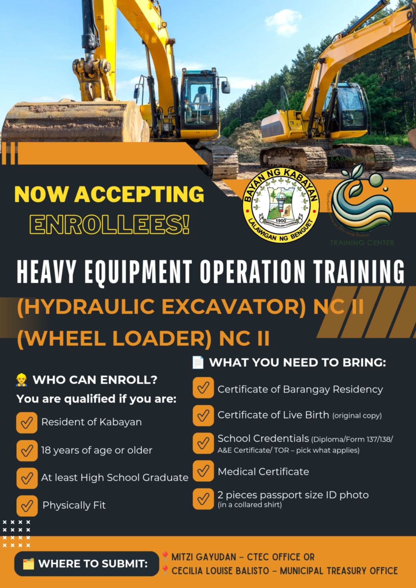 Kabayan - 🚧💥𝗘𝗡𝗥𝗢𝗟𝗟𝗠𝗘𝗡𝗧 𝗡𝗢𝗪 𝗢𝗣𝗘𝗡: 𝗙𝗥𝗘𝗘 𝗛𝗘𝗔𝗩𝗬 𝗘𝗤𝗨𝗜𝗣𝗠𝗘𝗡𝗧 𝗢𝗣𝗘𝗥𝗔𝗧𝗜𝗢𝗡 ...