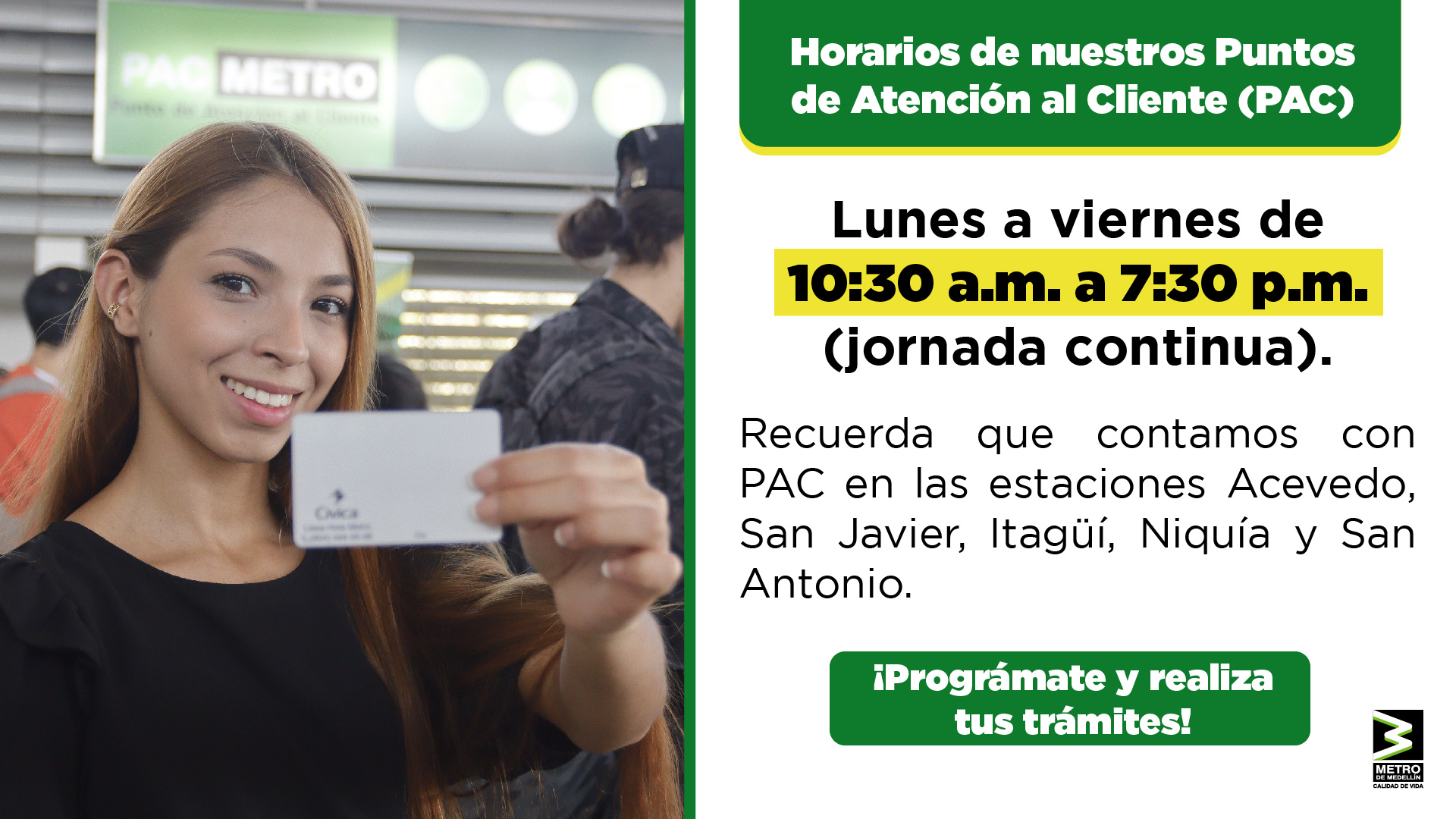 Metro - Prográmate 📝 y adelanta tus trámites en nuestros Puntos de ...