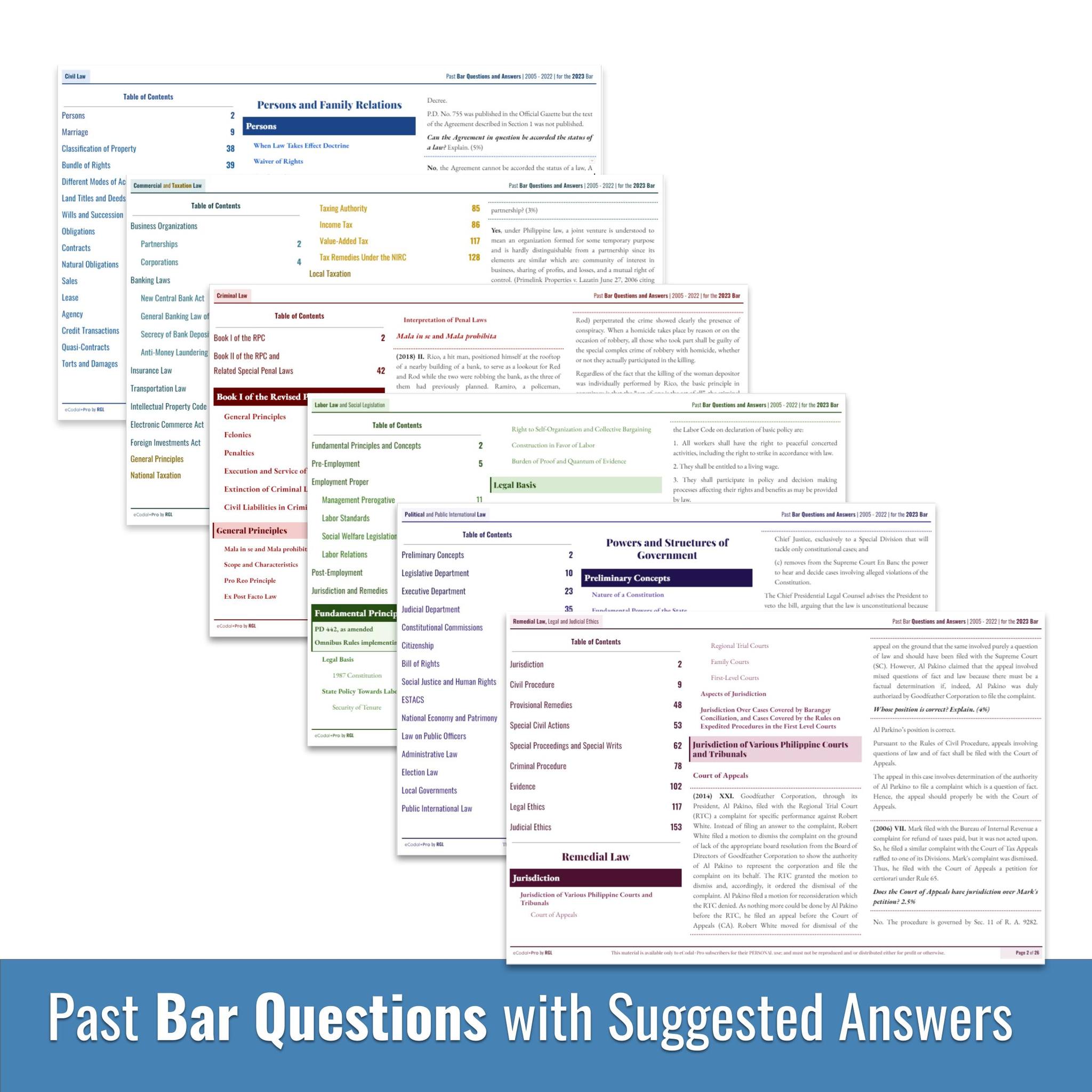 eCodal+ - PAST BAR Q&As FROM 2005 TO 2022 NOW AVAILABLE;...