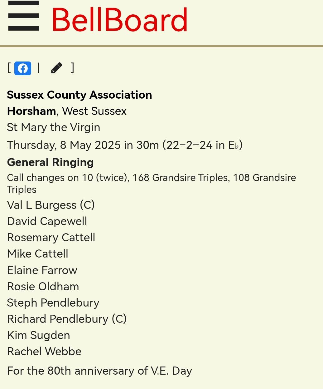 Sussex Bellringers - SCACR