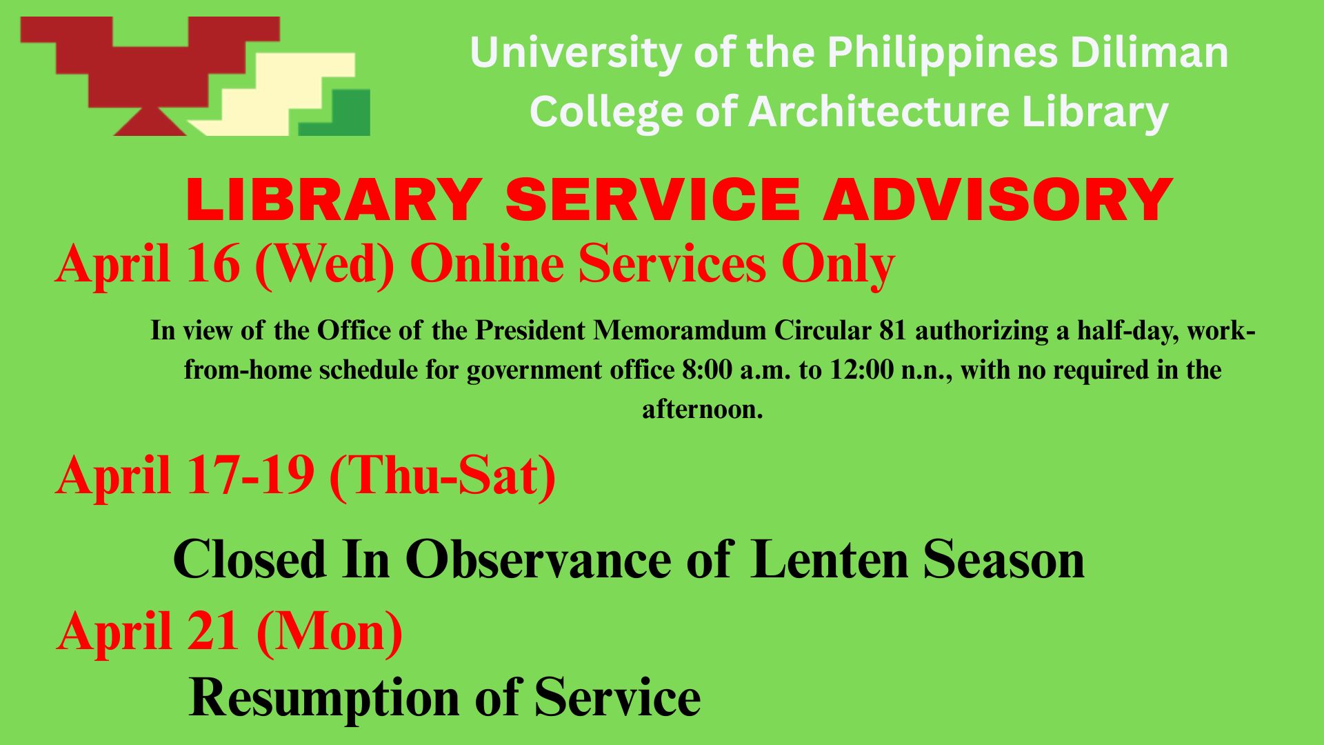 UPD College of Architecture Library | Diliman District