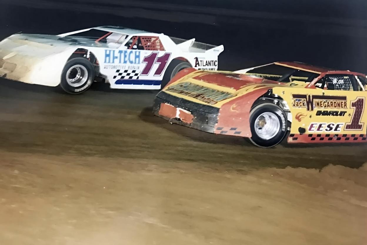 Turn - 1-Roy Deese Jr. and 11-Buddy Ackman racing side-by-side at ...