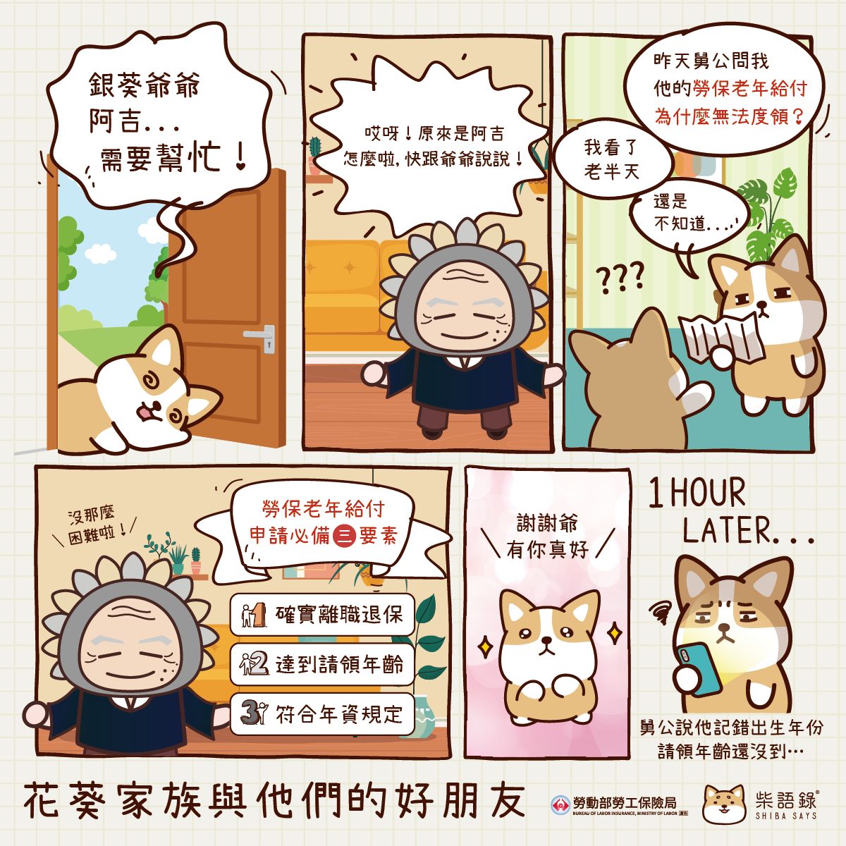 勞工保險局 - 求救求救⚠阿吉有難！Σ(ﾟДﾟ) 舅公提出勞保老年給付的問題，他無法回答！到底發生什麼事？