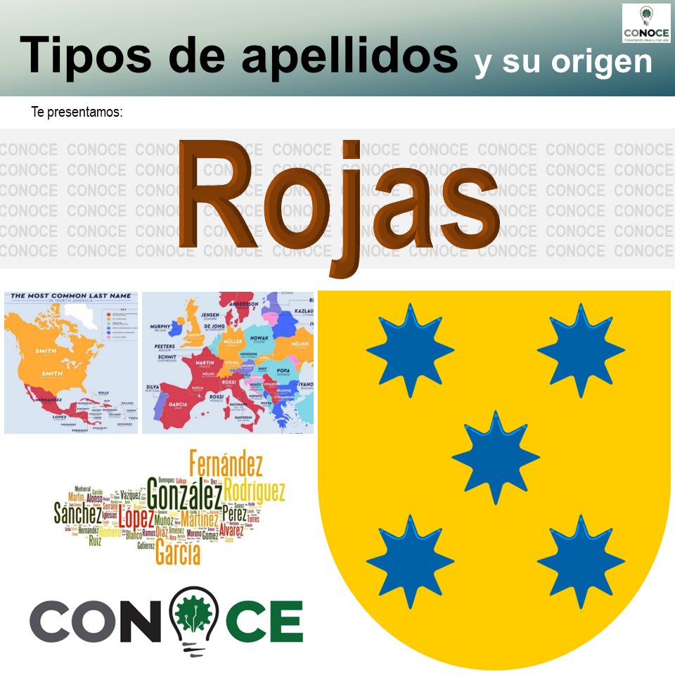 Conoce - Tipos de apellidos y su origen presentamos: ROJAS... | Facebook