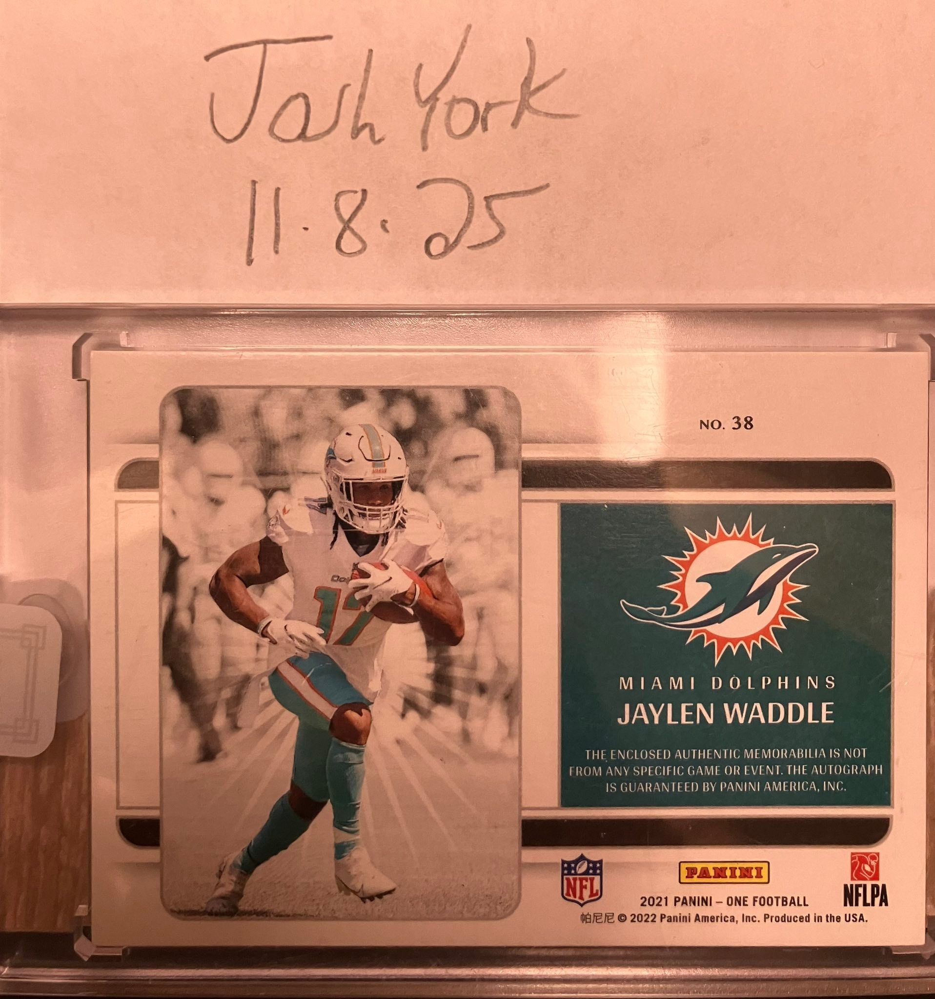 2021 Panini One Jaylen Waddle Quad RPA Color Match 48/99 $125 OBO 