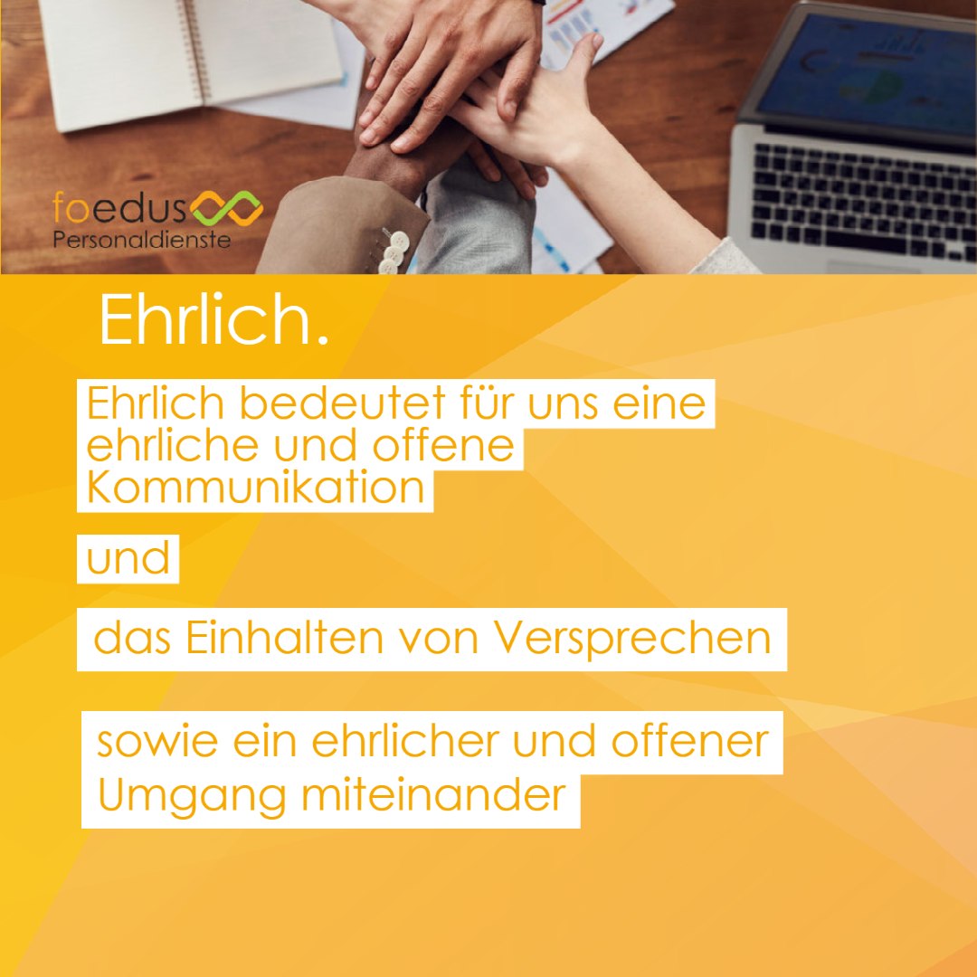 Die foedus steht für 🤝 Ehrlich.... - foedus Personaldienste