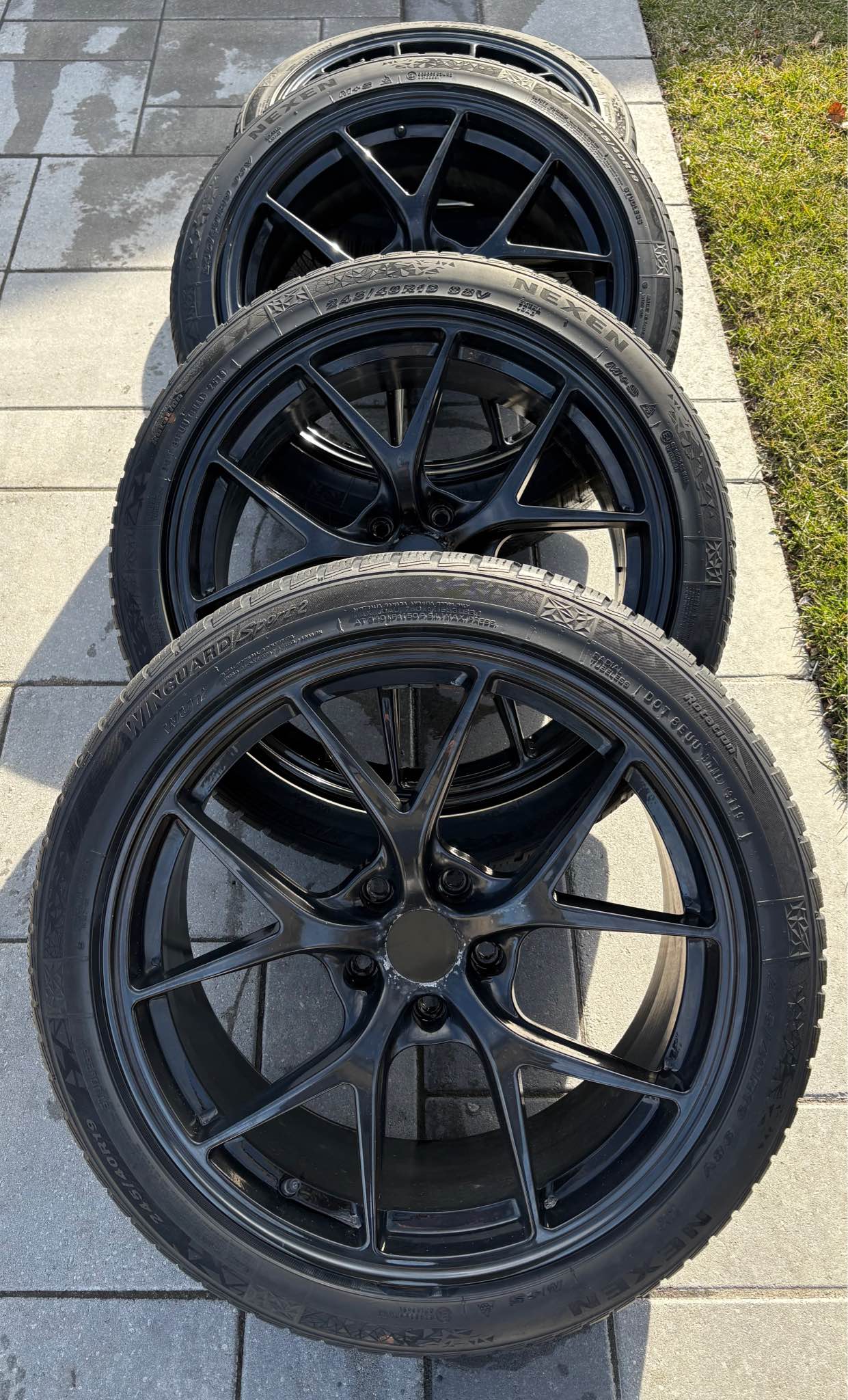 19” Black Gloss Rims and Winter Tire Package - Car Wheels, Tires ...