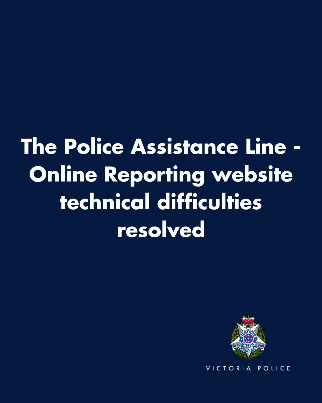 Victoria Police - The Police Assistance Line – Online... | Facebook
