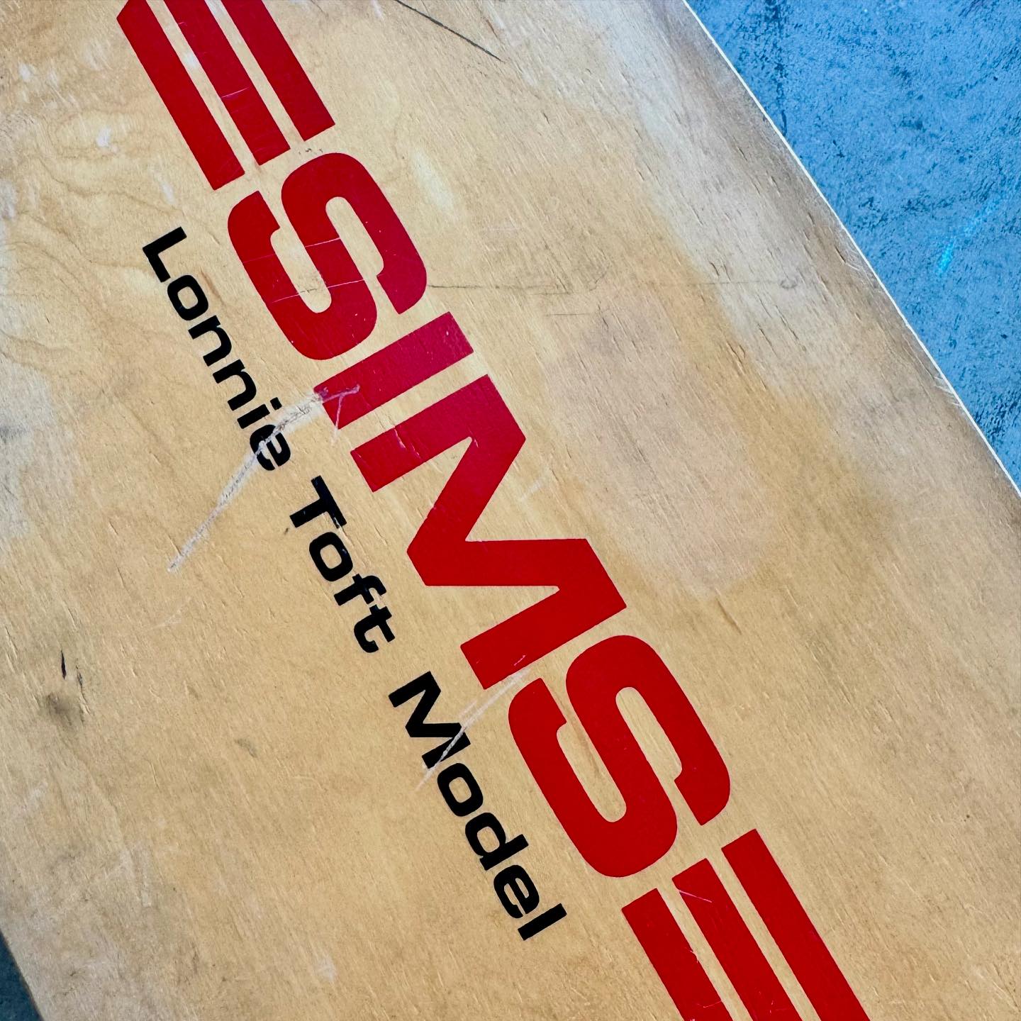 Vintage 1970s Sims Lonnie Toft skateboard with original grip and