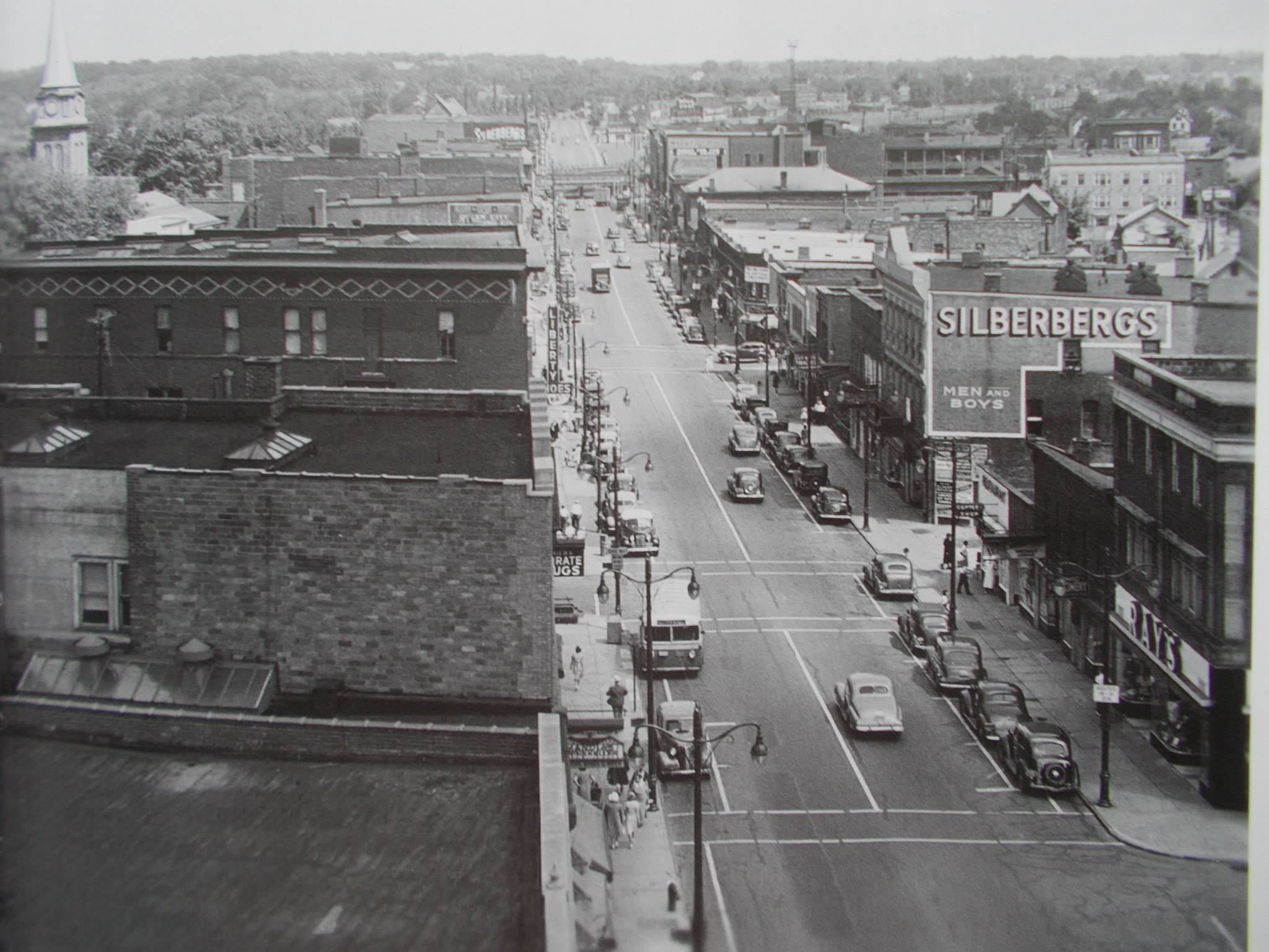 The corner of N. Main and W. Water Streets (facing south), circa 1964.