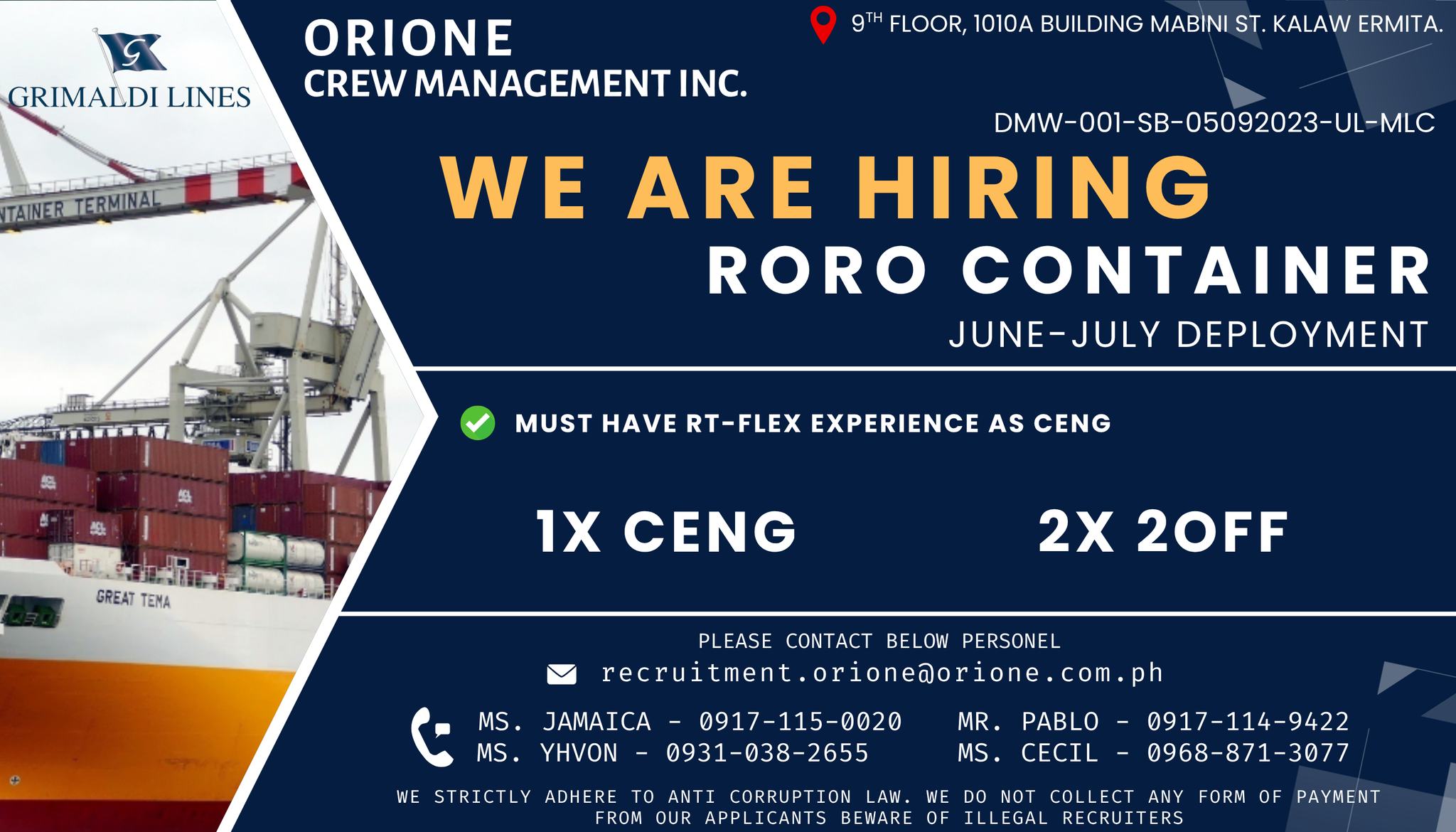 Orione CREW Management, Inc | Manila
