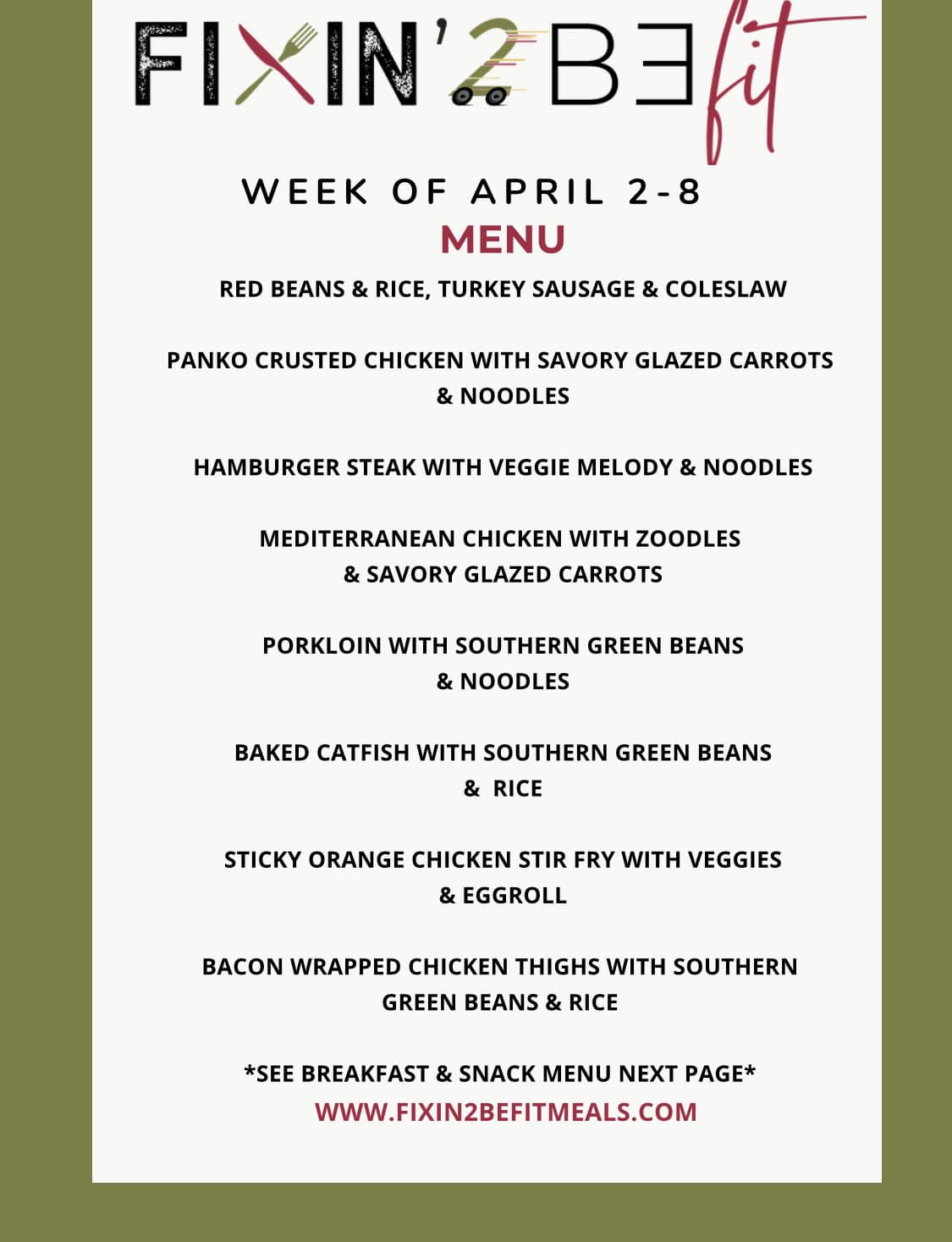 Fixin'2 be Fit - 🤤NEW MENU ALERT FOR WEEK OF APRIL 2-8 🚨...