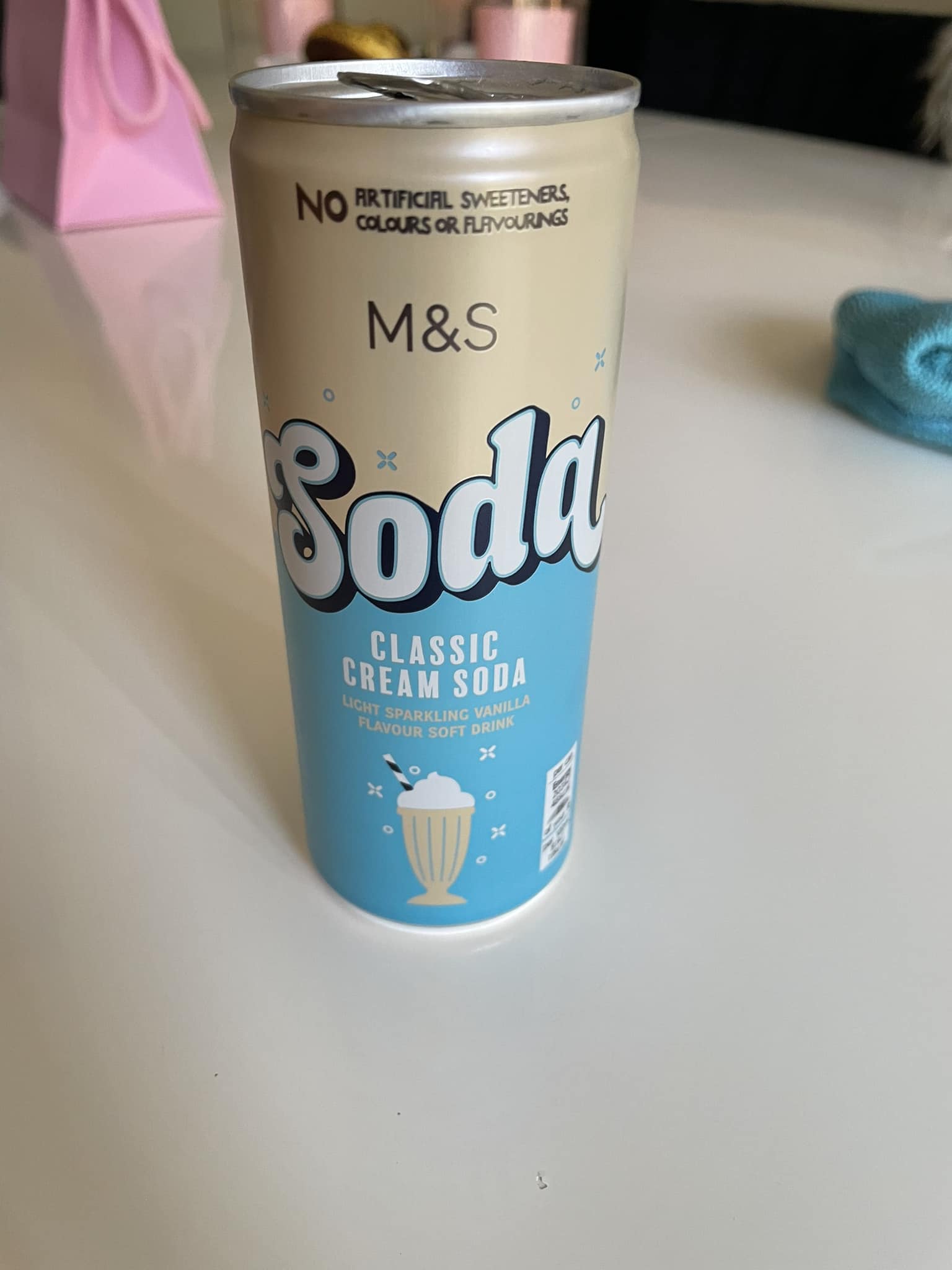 Here is an empty can of Yummy Cream Soda from Jewel Food Stores in