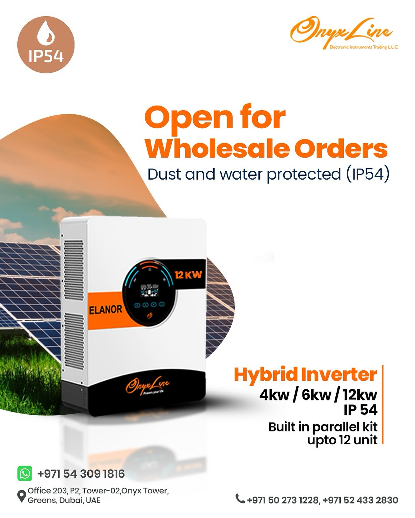 Onyxline - 12KW Hybrid Inverters Open for Wholesale Order Our IP54 ...