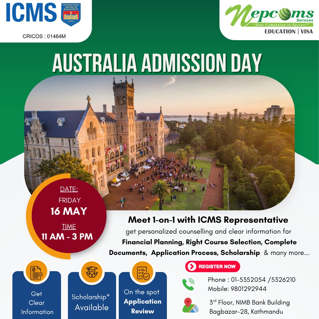 🎓 Study at ICMS , Australia!... - Nepcoms Services_ Kathmandu | Facebook