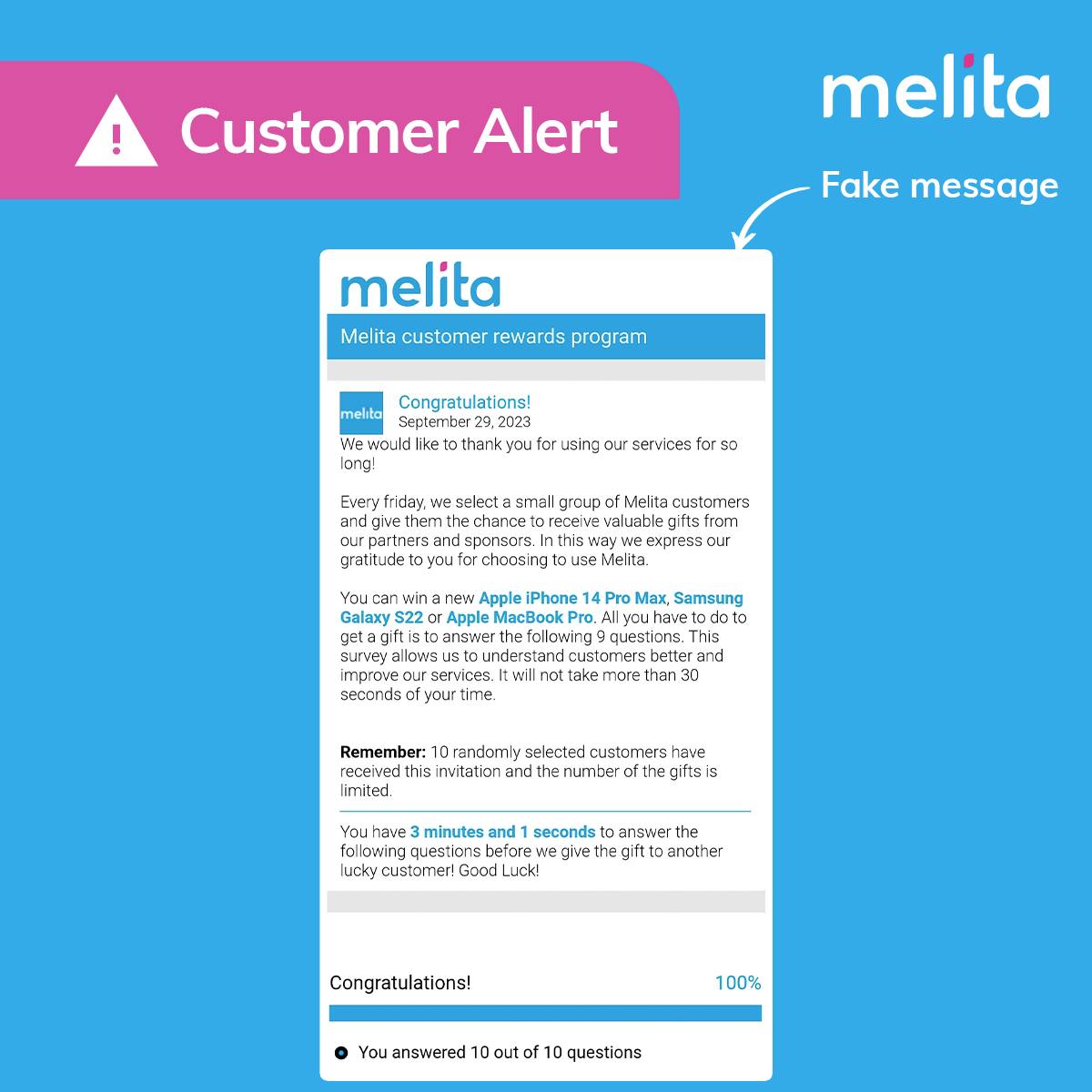 Melita - ⚠️ Customer Alert ⚠️ We are aware of a pop-up... | Facebook