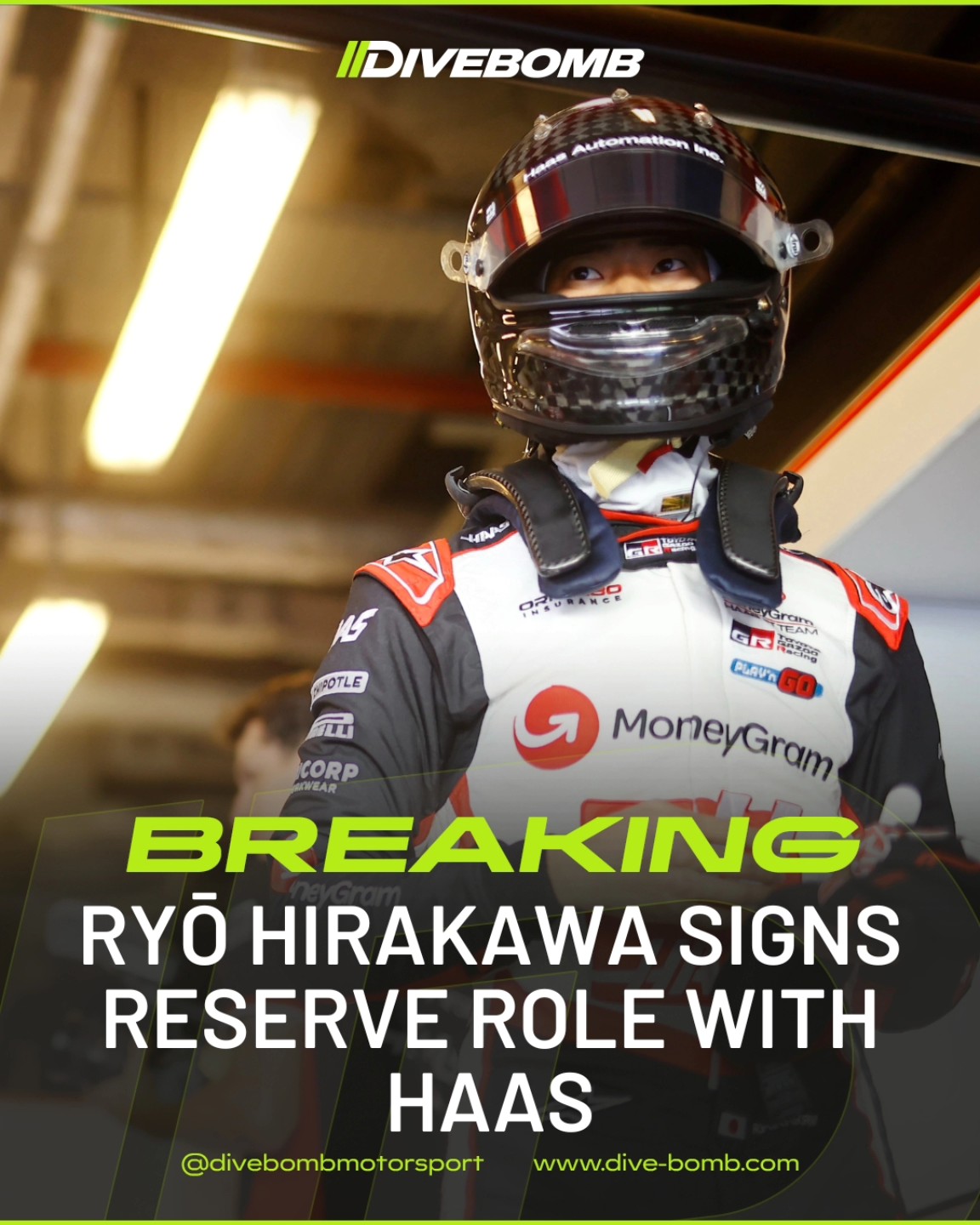 Divebomb - 🚨 | Ryō Hirakawa signs with Haas! 🏎️ | Hirakawa joins Haas ...