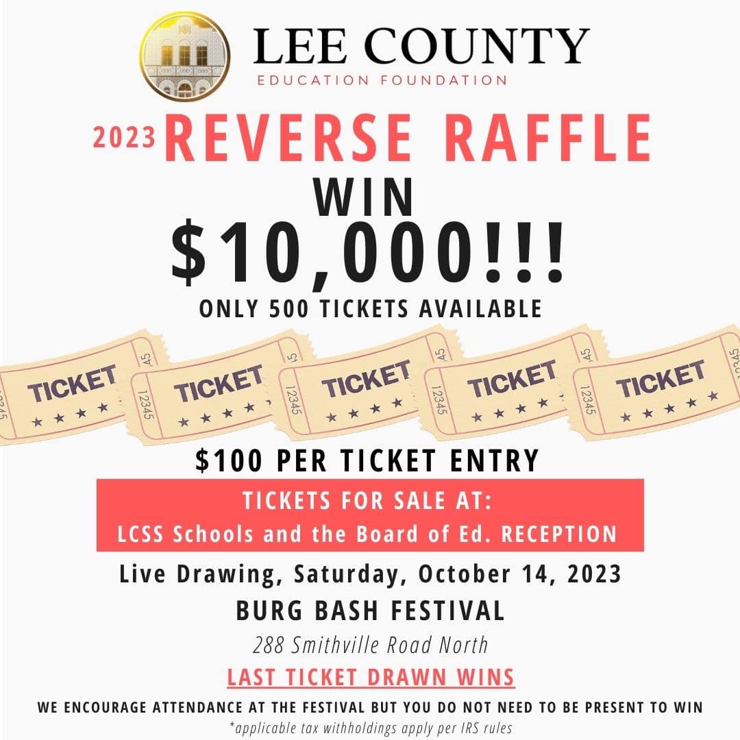 The reverse raffle... - Lee County Middle School East
