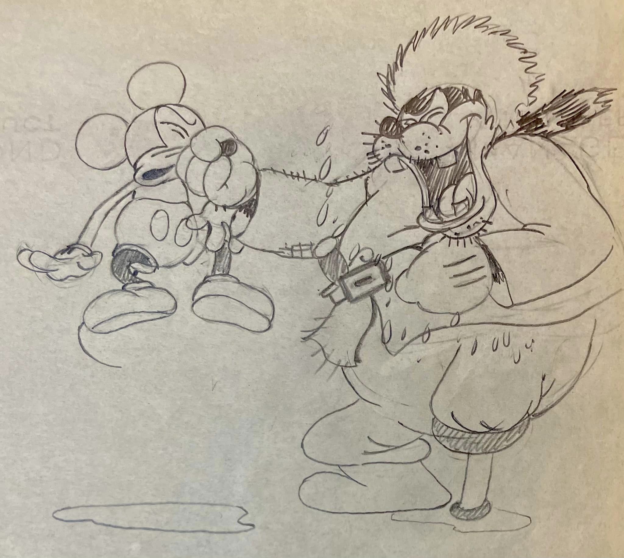 1932 Klondike Kid original Mickey Mouse production drawing