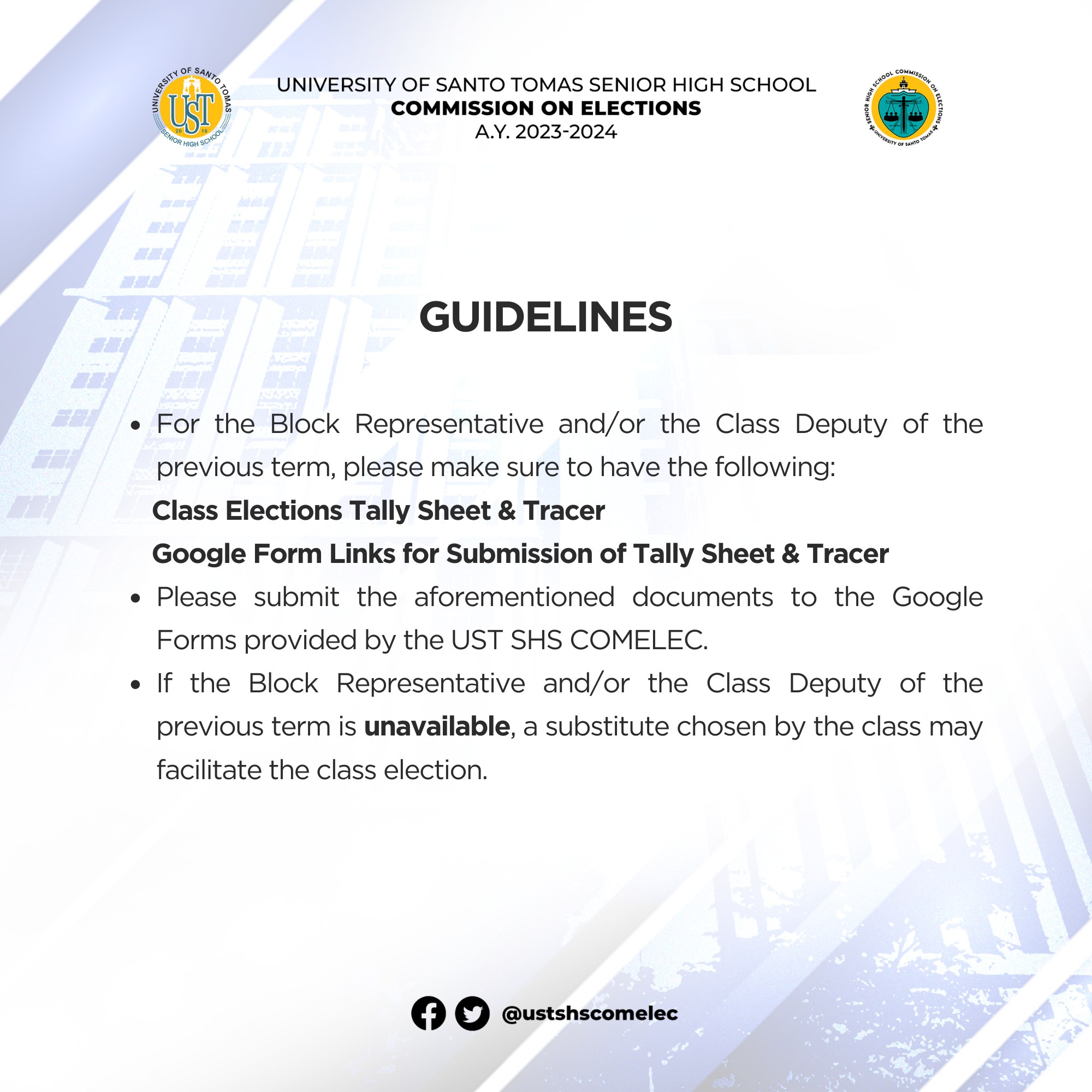 ⚜️ IMPLEMENTING RULES... - UST SHS Commission on Elections