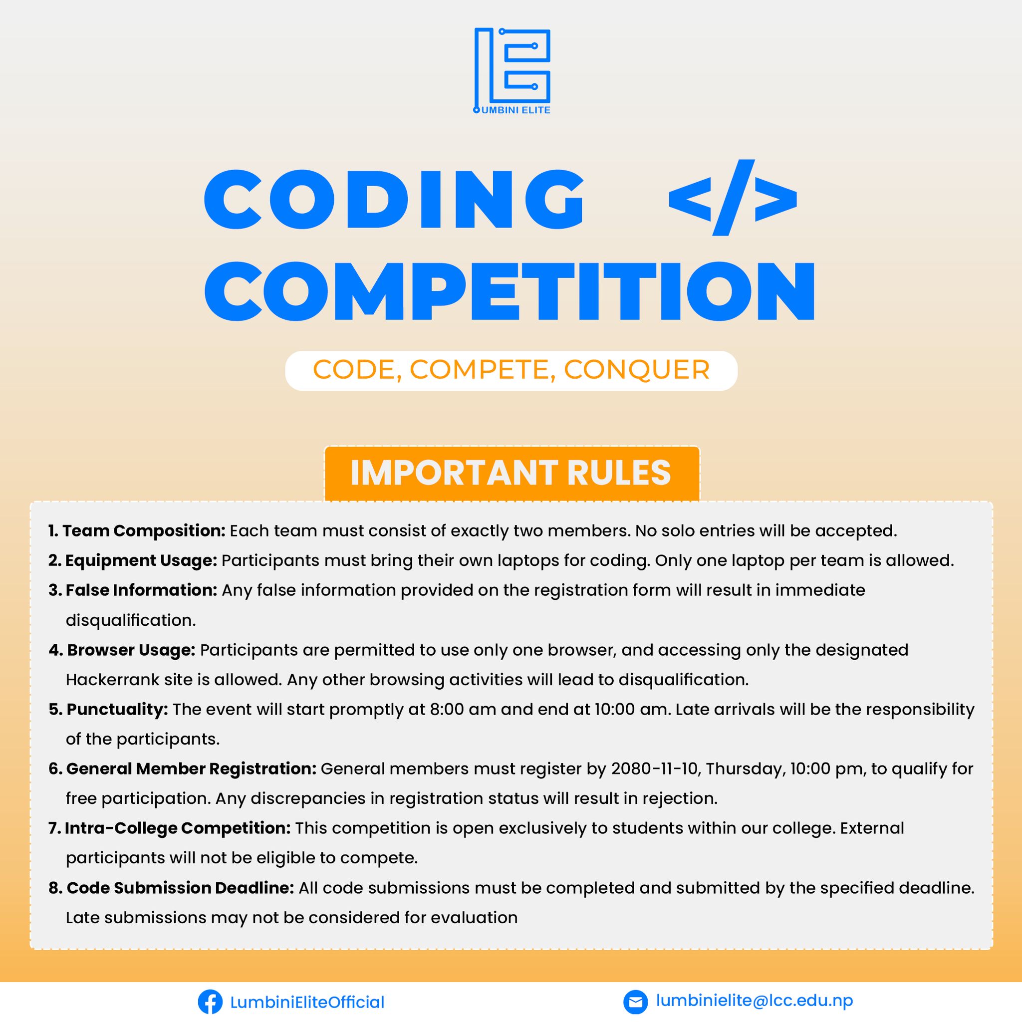 Lumbini - 🚀 Calling all coding enthusiasts! It's time to gear up for ...