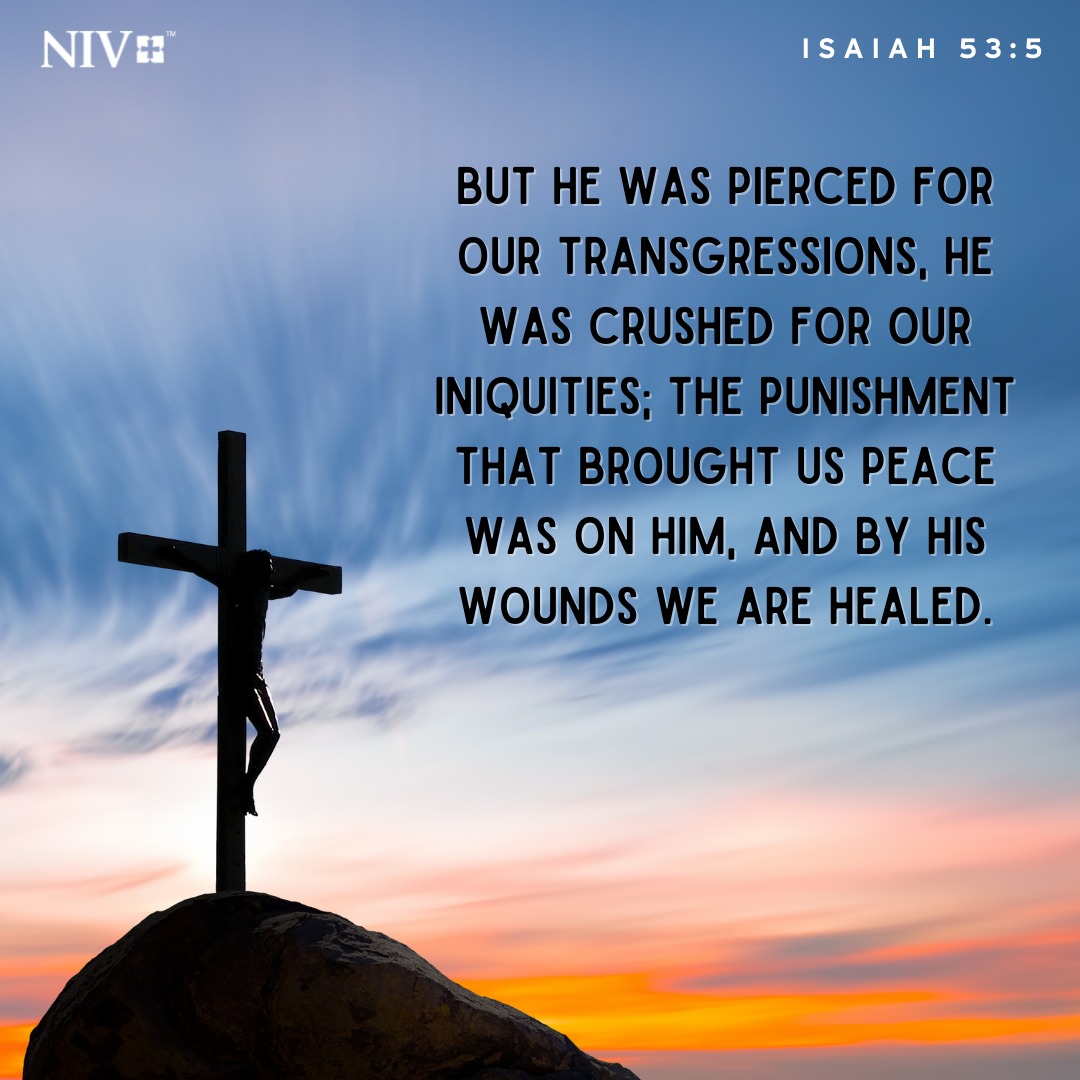 NIV Bible - But he was pierced for our transgressions, he... | Facebook