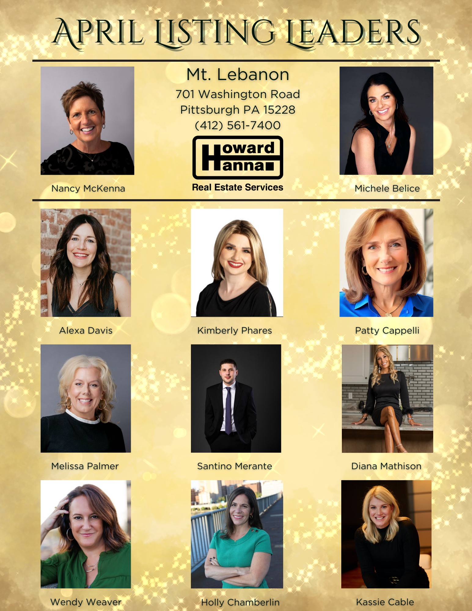 Howard - Please help me in congratulating our April Listing Leaders ...