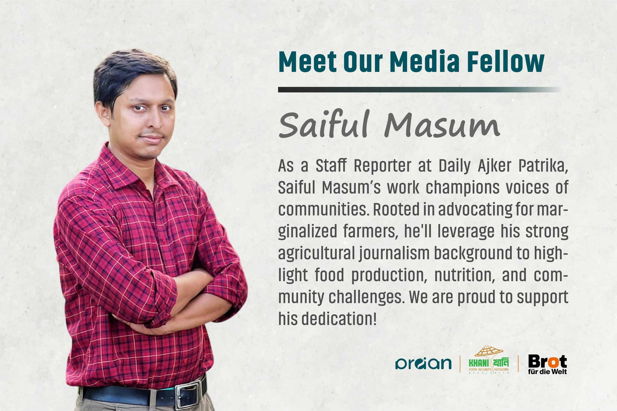 PRAAN - 📢 Announcing Our Esteemed Media Fellow: 𝐒𝐚𝐢𝐟𝐮𝐥 𝐌𝐚𝐬𝐮𝐦! 📢 We are ...