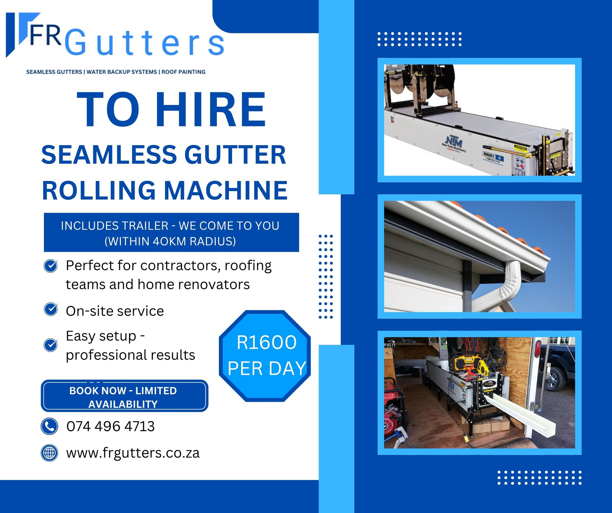 FR Gutters - 🚨 Now Available for Hire – Seamless Gutter... | Facebook