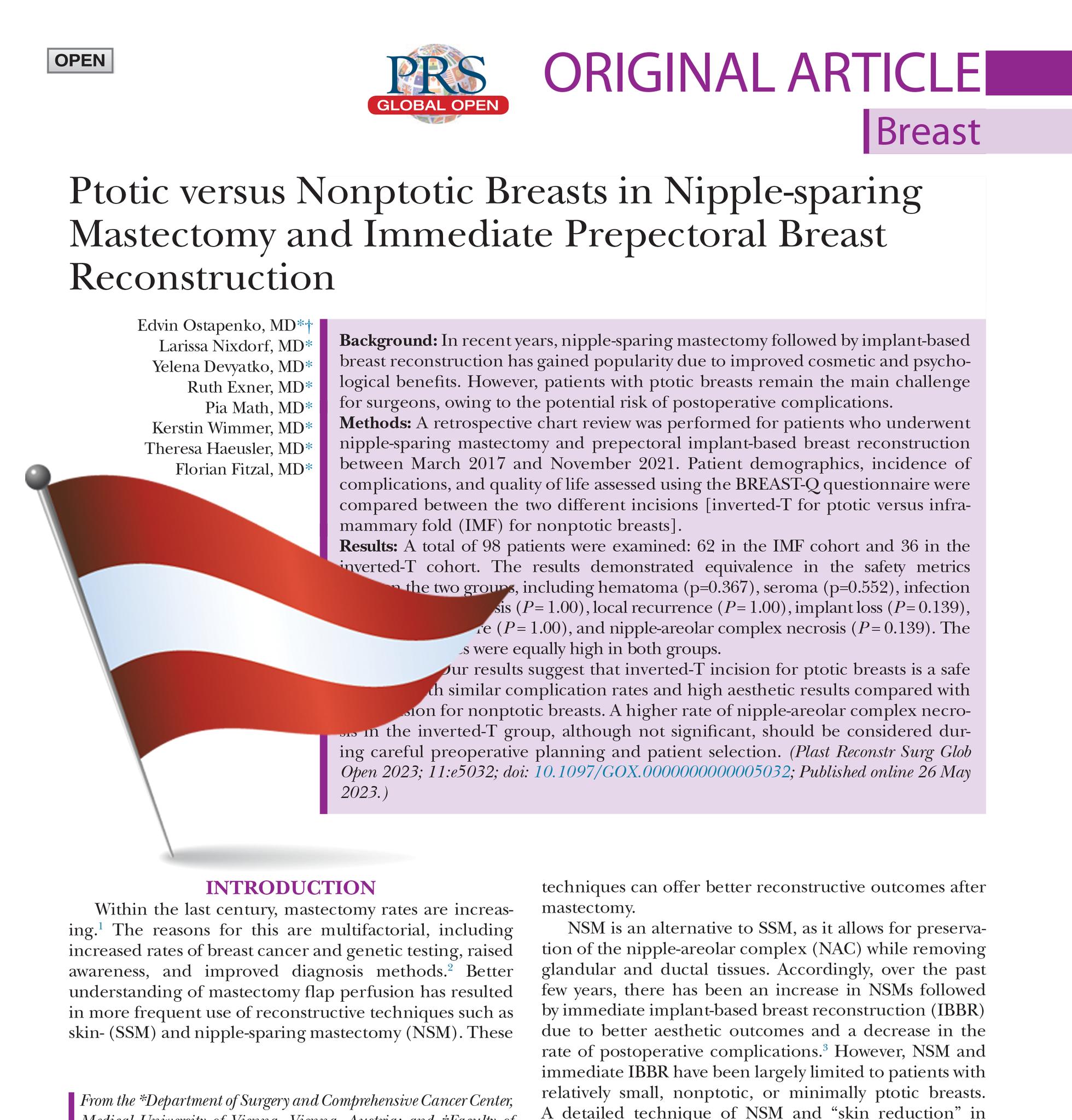 PRS - Is inverted-T incision safe for ptotic breasts in NSM after ...