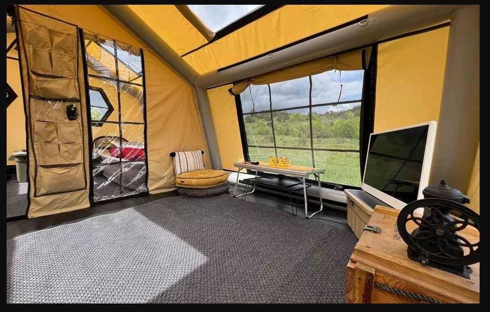 siebengebirgs zelte Asgard 7.1 Glamping Zelt - 7.1 m² | 3 Personen Farbe:Gloss Dune White / White Sage Haba Spielhandschuh Zauberwaldfreunde 190