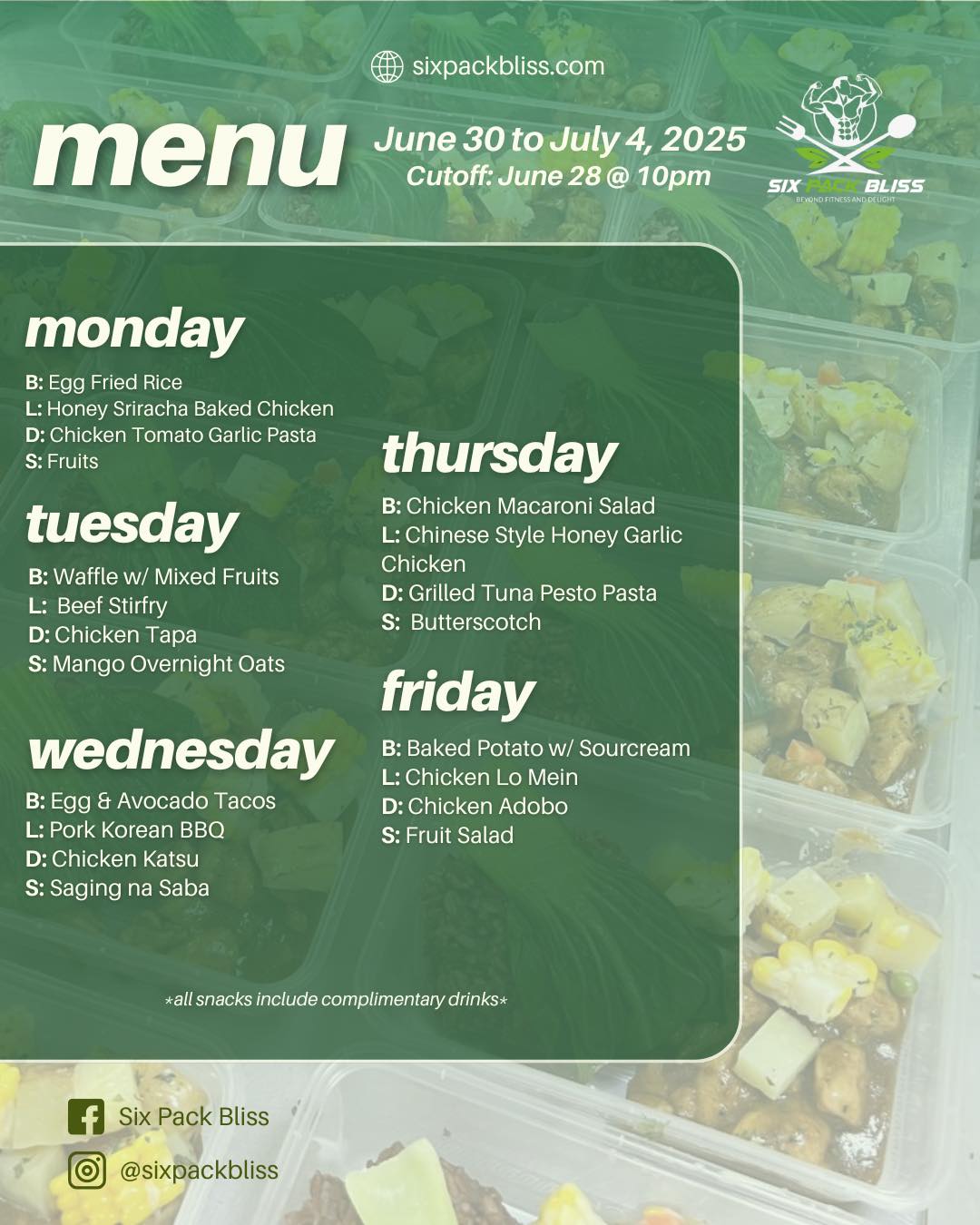 Six - 🥗 MENU DROP ALERT 💪 Your healthy week starts here! 🚨 📅 June 30 ...