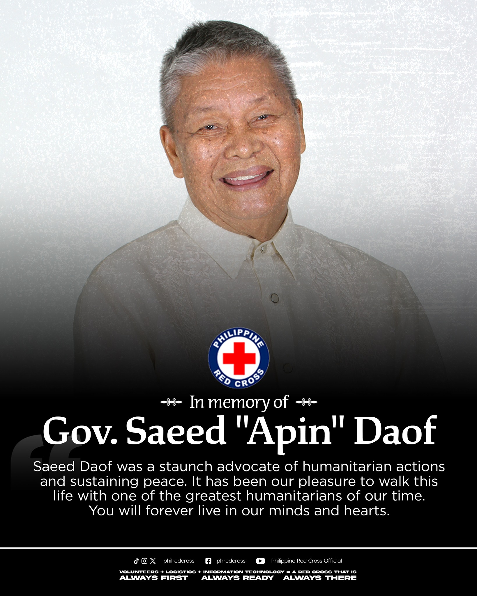 The Philippine Red Cross mourns the... - Philippine Red Cross
