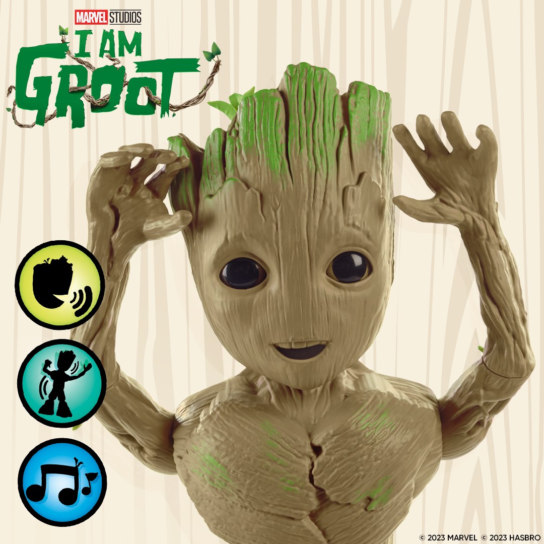 Marvel I Am Groot – Figurine Interactive Groove ‘N Grow – 34 Cm Qui Grandit Jusqu’à 45 Cm – Danse Et Sons