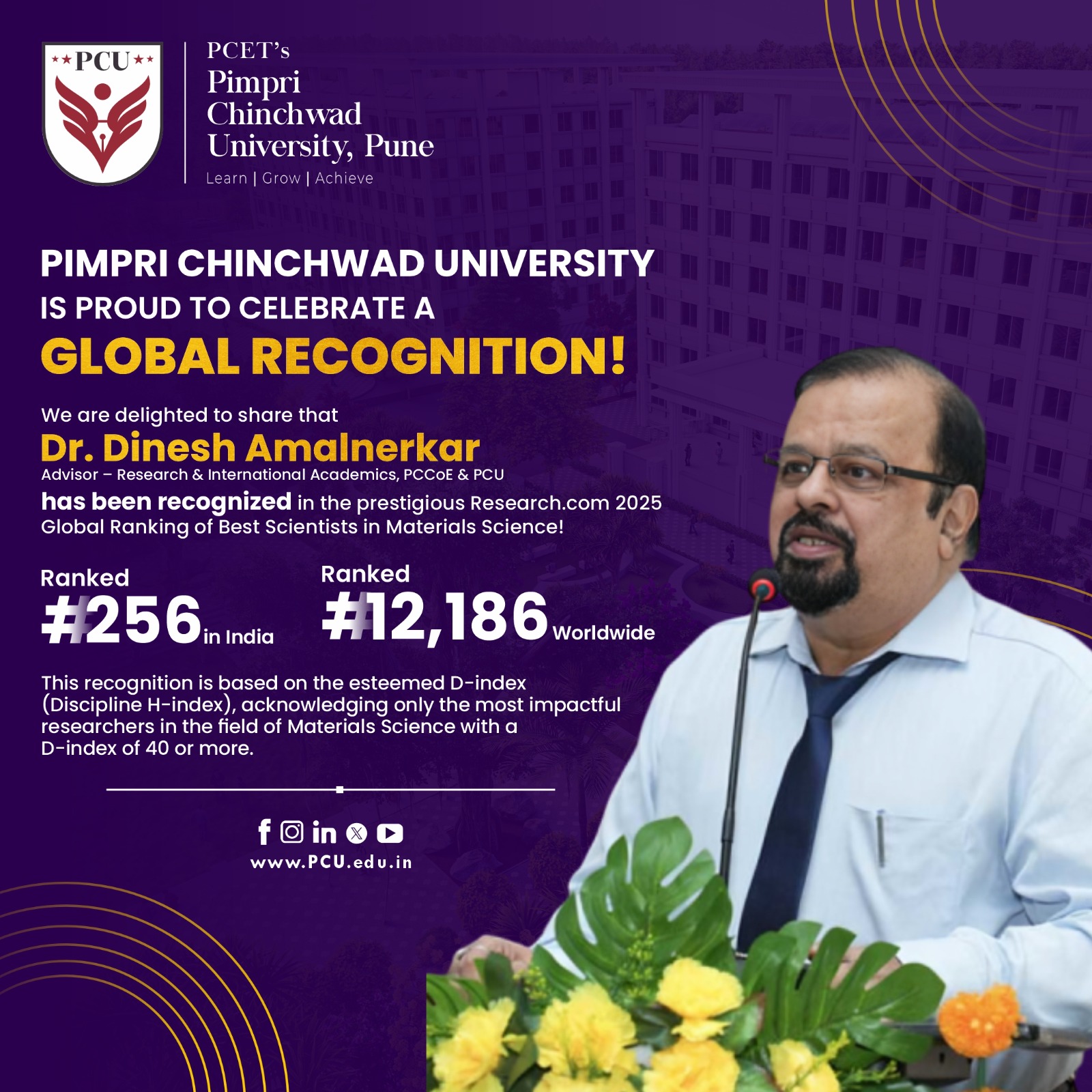 Pimpri - 🌍 GLOBAL HONOUR ALERT! 🌟 Pimpri Chinchwad University ...