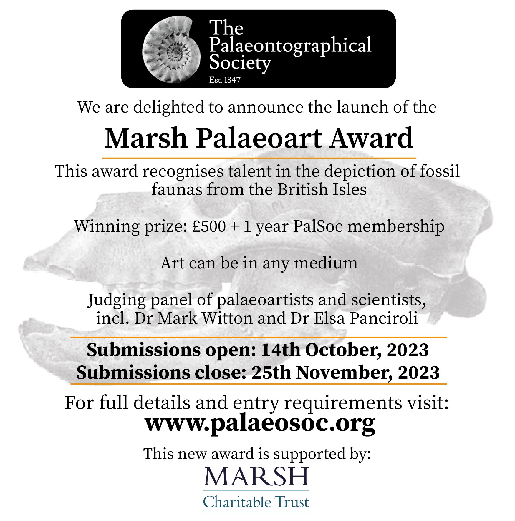 NEW Marsh Palaeoart... - The Palaeontographical Society | Facebook