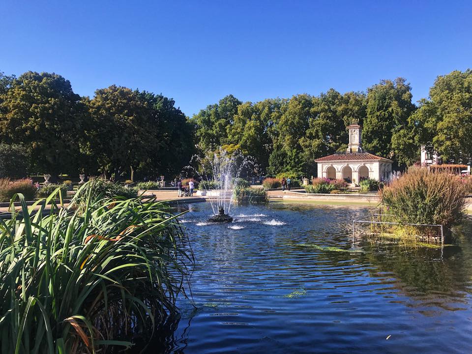 The Italian Gardens are an ornamental water garden in Kensington