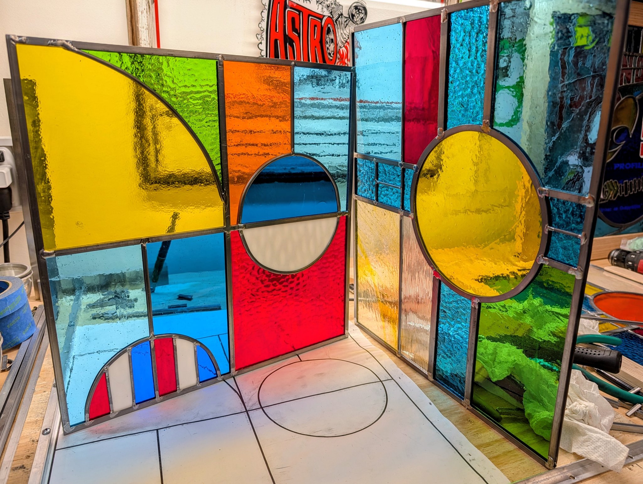 Stained Glass Patterns | Couple of simplistic panels using up scrap ...