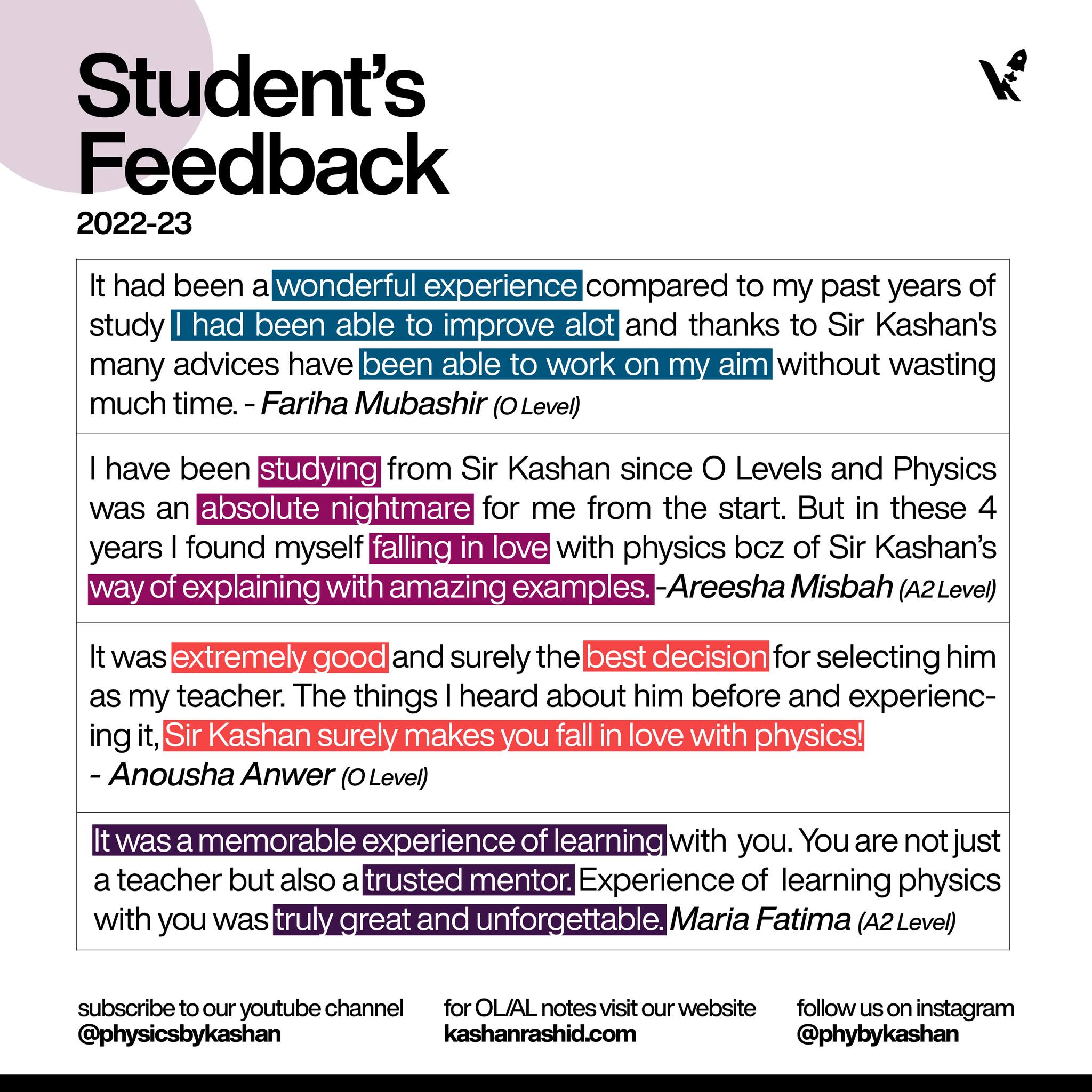 Seeing these review from my... - Physics by Kashan Rashid | Facebook