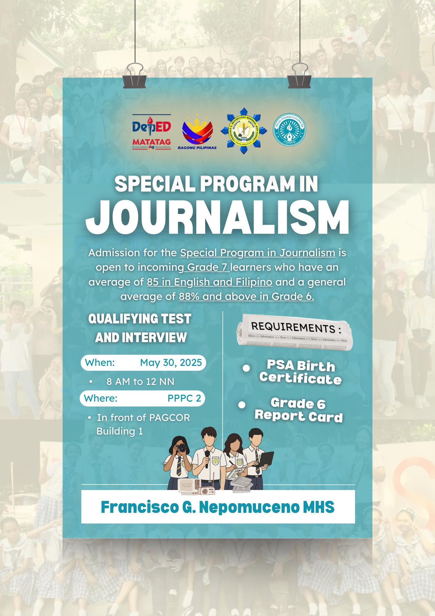 Special Program in Journalism - Francisco G. Nepomuceno MHS