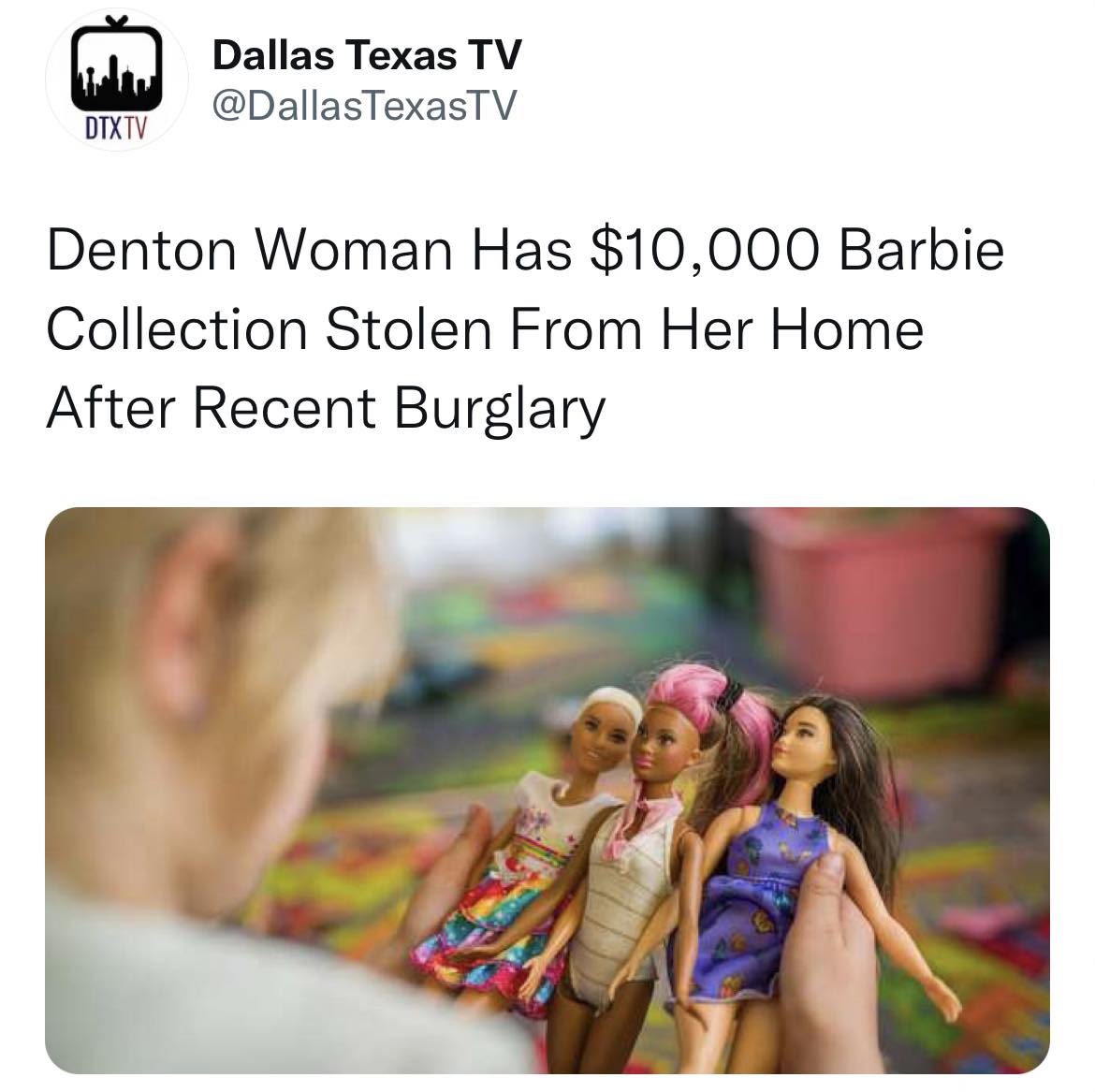 A Denton woman's Barbie collection, valued at over $6,000, was