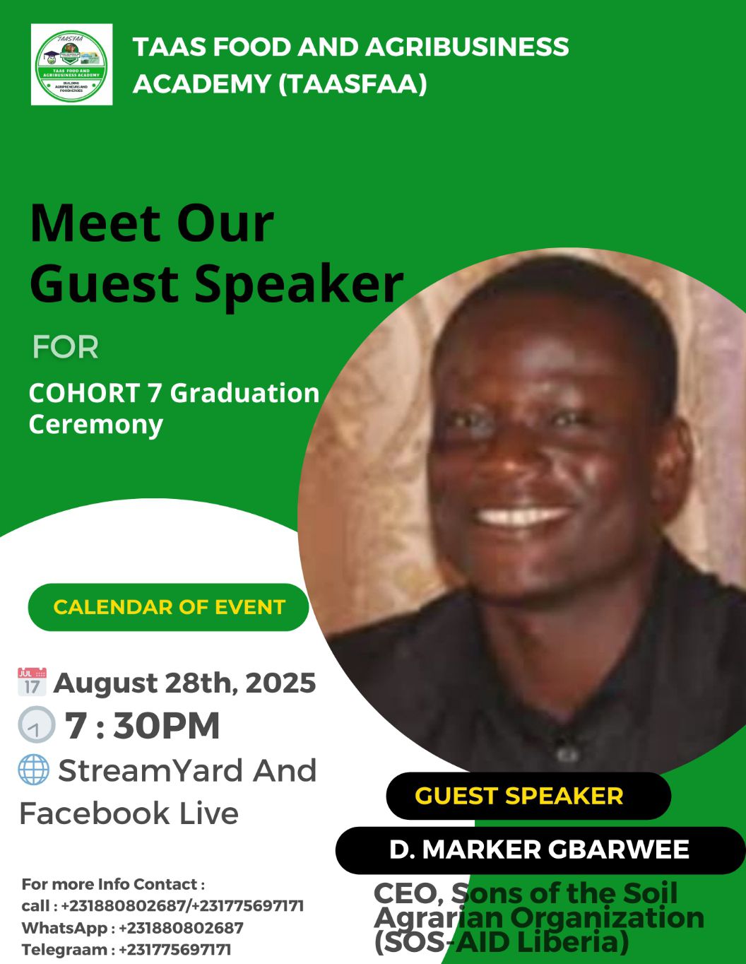 MEET OUR GUEST... - TAAS Food And Agribusiness Academy | Facebook