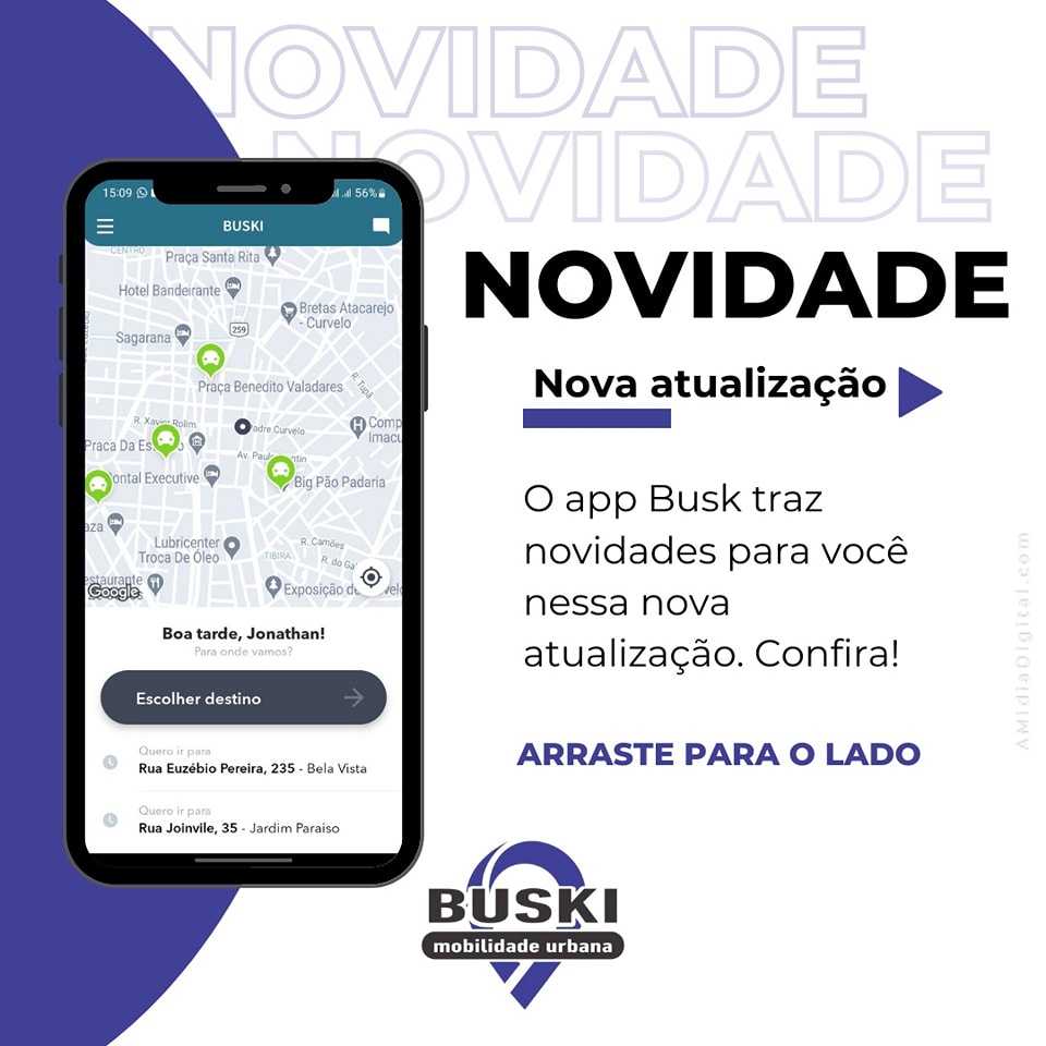 Buski - 📱🚖🔄 Atualização do App! Agora com novo layout,...