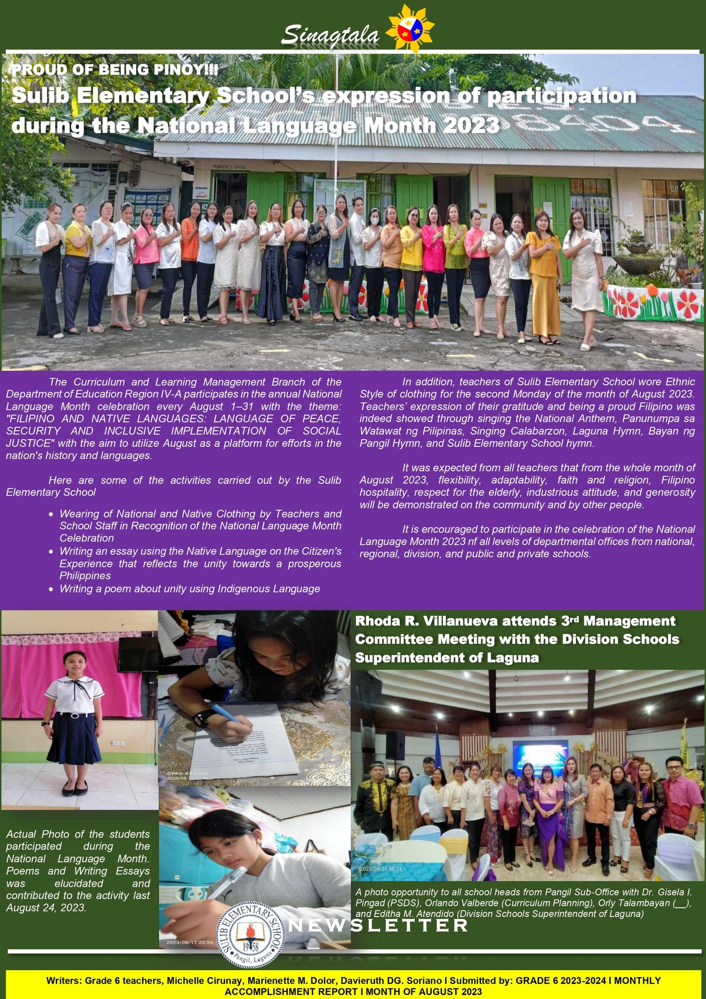 SULIB ES SINAGTALA NEWSLETTER... - DepEd Tayo Sulib ES-Laguna | Facebook